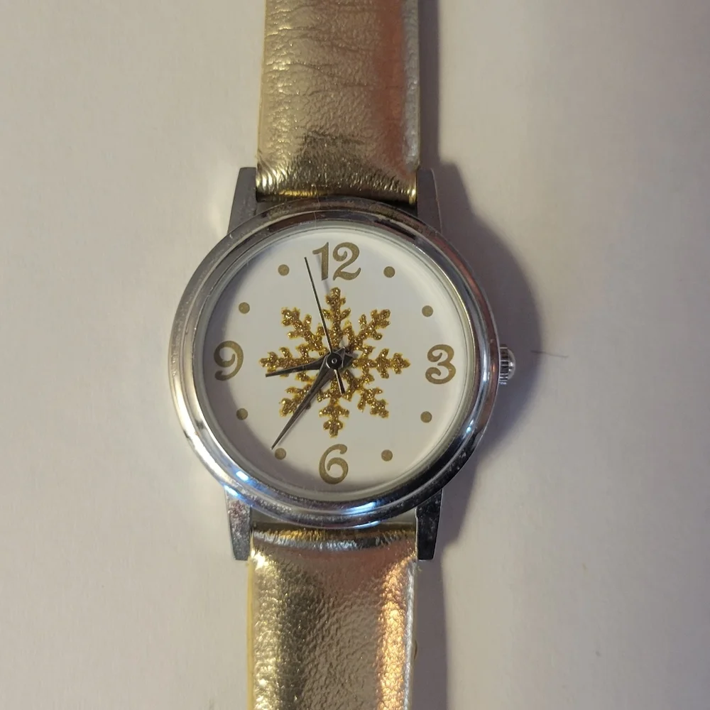 Gold and Silver Snowflake Watch